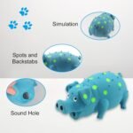 Andiker Dog Squeaky Toy, Dots Latex Dog Chew Toys with a Oinks Sound Squeaker Grunting Pig Dog Toy Durable Self Play 8" Dogs Squeeze Toy for Dental Biting Chasing to Kill Boring Time (Blue) - Image 4