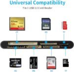 USB C USB3.0 Multi Card Reader for SD, CF, Micro SD, XD, MS Cards - 7 in 1 Adapter Hub for Windows, Mac, Linux, Android - Image 3
