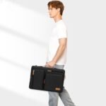 MOSISO 360 Protective Laptop Shoulder Bag, 15-15.6 inch Computer Bags | Compatible with MacBook Pro 16 inch, HP, Dell, Lenovo, Asus, Side Open Messenger Bag with 4 Zipper Pockets, Black - Image 3