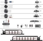 N NOROCME 192 PCS Cable Management Kit 4 Wire Organizer Sleeve,11 Cable Holder,35Cord Clips 10+2 Roll Cable Organizer Straps and 100 Fastening Cable Ties for Computer TV Under Desk, black,clear - Image 5