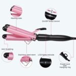 TOP4EVER 3 Barrel Curling Iron, 1-Inch Hair Crimper Tool for Women | Hair waver and hair crimper for women, designed to create beach waves, with two temperature settings for fine or thick hair. - Image 4