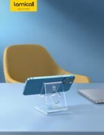 Lamicall Cell Phone Stand, Desk Accessories - Clear Office Cell Phone Holder, Acrylic Phone Stand, Desktop, Acrylic Office Supplies Desk Decor Accessories, Suitable for iPhone, 4-8'' Phone, Gifts - Image 8