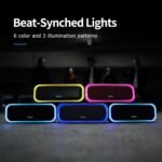 DOSS SoundBox Pro Bluetooth Speaker, 20W Stereo Sound, Active Extra Bass, 20H Playtime, Multi-Colors Lights, TWS Pairing, IPX6 Waterproof for Garden, Hiking, Camping, Outdoor, Party-Black - Image 7