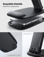 Lamicall Cell Phone Stand for Desk - [Height Adjustable] Foldable Mobile Phone Holder, Portable Stand for iPhone 17 16 15 14 13 12 11 Pro Max Plus Air, Galaxy S25, Office Gift, Telephone Accessories - Image 7