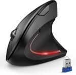 TECKNET Ergonomic Mouse, Wireless Bluetooth Vertical Mouse, 4800 DPI Optical Tracking, 6 Adjustable DPI, Quiet Clicks, 2.4GHz with USB A Receiver, 12 Months Battery, 6 Buttons, Wide Compatibility - Image 2