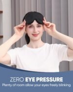 MZOO Luxury Sleep Eye Mask for Side Sleeper Men Women, Zero Eye Pressure 3D Sleeping Mask, Light Blocking Patented Design Night Blindfold, Soft Eye Shade Cover for Travel, Black - Image 3