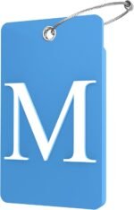 Gostwo 2 Pack Initial Luggage Tags for Suitcases Airplane Travel Essentials | 26 Initial Letter Baggage Identification Labels ID Tag Fully Bendable Tags with Stainless Steel Loop (Blue) (Letter M) - Image 2
