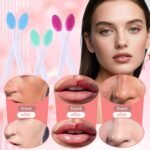 12 Pcs Pore Scrub Brush,Lip Scrubber Exfoliator,Silicone Face Cleansing Brush,Lip Scrub Brush Exfoliating Nose Clean Blackhead Removal Brushes for Face Cleaning - Image 7
