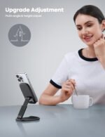 Lamicall Cell Phone Stand for Desk - [Height Adjustable] Foldable Mobile Phone Holder, Portable Stand for iPhone 17 16 15 14 13 12 11 Pro Max Plus Air, Galaxy S25, Office Gift, Telephone Accessories - Image 3