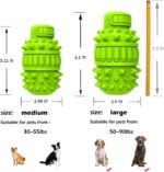 PIFFZEDO Dog Toys for Aggressive Chewers,Interactive Natural Rubber Chew & Squeaky Toy for Large Medium Breed,Dog Toothbrush,Tough & Durable (Green,Large) - Image 7