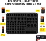 Battery Organizer Storage Box with Tester, Battery Vault Case Fireproof Waterproof Explosionproof Holder Box with Tester BT-168 Checker Carrying Case Container Bag Fit for 200+ Batteries AA AAA C D 9V - Image 4