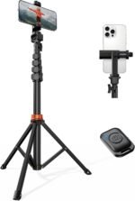 VIMOSE 66" Phone Tripod, Tripod for iPhone with Remote & Phone Stand | Extendable Cell Phone Tripod for Video Recording, Ultimate Tripod & Monopod Accessories for iPhone/Android, ANTHRACITE - Image 2