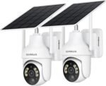 SEHMUA 2K Solar Security Cameras Wireless Outdoor, 2 Pack 360° View Pan/Tilt WiFi Security Camera Outside with Color Night Vision,Easy to Install, PIR Alarm, 2-Way Audio - Image 2