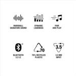 Marshall Acton III Bluetooth Home Speaker - Loud Stereo Sound with Bass and Treble Controls | Plug-in Powered | 3.5mm Aux Input - Black - Image 11