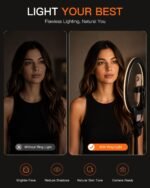Sensyne Ring Light with Stand, 50" Phone Tripod for iPhone & Android, LED Ring Light with Remote, 3 Color Modes & 10 Brightness Levels for TikTok, Zoom & Video Recording - Image 5