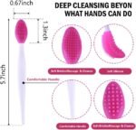 12 Pcs Pore Scrub Brush,Lip Scrubber Exfoliator,Silicone Face Cleansing Brush,Lip Scrub Brush Exfoliating Nose Clean Blackhead Removal Brushes for Face Cleaning - Image 8