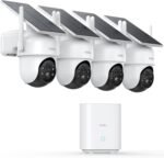 aosu D1 Classic 4-Cam Kit, Security Cameras Wireless Outdoor, Solar Powered | No Subscription Required, 32GB Build-in Storage, 360° Auto Tracking, Solar Powered, 3MP Color Night Vision, Easy Install - Image 2