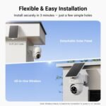 ANSQUE Security Cameras Wireless Outdoor Home System, 4 Camera Kit, No Subscription Fees, Solar Powered, Local Storage, 365-Day Battery Life, 360°PTZ Surveillance, Auto Tracking, 2K Color Night Vision - Image 5