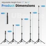 UBeesize 62" Phone Tripod & Selfie Stick with Wireless Remote and Phone Holder, Compatible with iPhone and Android for Selfies, Video Recording, and Live Streaming(Black) - Image 3