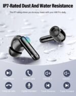 Wireless Earbuds, Bluetooth 5.4 Headphones Bass Stereo/Clear Calls, Black | Ear Buds with Noise Cancelling Mic LED Display in Ear Earphones IP7 Waterproof 36H Bluetooth Earbuds for Phones/Sport/Laptop - Image 8