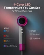 Hair Dryer, 160000RPM with 500M Ionic Negative, Blow Dryer with Diffuser, Fast Drying Hairdryer for Women and Men, Thermo-Control Lightweight Quiet for Curly Hair, Home Travel Salon - Image 7