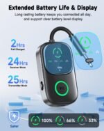 LED Display 2 in 1 Bluetooth 6.0 Transmitter Receiver 3.5mm AUX Jack RCA Wireless Audio Adapter Dongle for Airpods Headphones TV Airplane Flight Car Speaker Home Stereo, Dual Pairing & Handsfree Call - Image 9