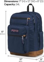 JanSport Cool Backpack, with 15-inch Laptop Sleeve - Large Computer Bag Rucksack with 2 Compartments, Ergonomic Straps, Black - Image 3