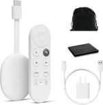 Google Chromecast with Google TV - Streaming Entertainment with Voice Search - Watch Movies, Shows, and Live TV in 4K HDR Streaming Media Player - Includes Pouch and Cleaning Cloth - Snow - Image 2