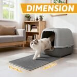 Pieviev Cat Litter Mat, Double-Layer Waterproof Litter Trap, 24" x 15" Gray | Honeycomb Design Catches Scattered Particles to Stop Tracking, Urineproof Base Protects Floors, Easy to Clean - Image 3