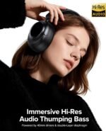 Hybrid Active Noise Cancelling Headphones, Bluetooth 6.0 Wireless Headphones Over Ear Headset with 120H Playtime, Hi-Res Audio, 5-ENC Mic, 35dB ANC Headphone Transparency Mode for Travel Office Gaming - Image 4