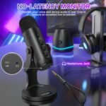 ZealSound Podcast Microphone for PC, Noise Cancellation USB Mic with Gain, Volume Adjustment & Mute Button, Monitoring & Echo, for YouTube, TikTok, Podcasting, Streaming, iPhone, iPad, Android, Mac - Image 6