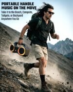 OZJ Bluetooth Speaker Outdoor Loud: 80W(Peak) with Bass, Portable Wireless Speaker with IPX7 Waterproof, 20H Playtime, RGB Lights, TWS for Outside, Beach, Work (Black) - Image 8