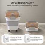 20-23 Lbs Dog Food Storage Container,Collapsible Dog Food Container | Pet Food Storage Container with Transparent Airtight Lid,Multifunctional for Dog Cat,Rice,Flour,Scoop and Small Container - Image 3