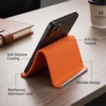 Portable Flexible Silicone Aluminum Phone Stand, Foldable Bendable Adjustable Holder with Anti-Slip Design, Multi-Angle Desktop Stand for Phone Tablet Laptop, Home Office Travel Accessories - Image 5