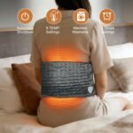 Electric Heating pad with 6 Heat Settings, Auto Shut Off, Dry Electric Heating for Back Neck Knee Arms Legs Shoulder Heat Pads for Christmas Birthday Father Mother's Day (24"X12", Gray Green) - Image 3