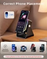 Induction Speaker 5-in-1 Wireless Bluetooth Audio for iPhone Android | No Pairing Needed, Adjustable Stand, RGB Light, Louder Sound, Emergency Phone Charging, Cool Tech Gift for Men, Women & Teens - Image 8