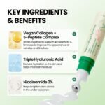 AXIS-Y Vegan Collagen Eye Serum with 2% Niacinamide, Peptides, 0.33 fl. oz. | Vegan Korean Eye Cream with Cooling Roller for Wrinkles, Fine Lines, Dark Circles, Puffiness & Deep Hydration - Image 4