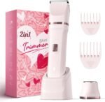 Risina 2-in-1 Bikini Trimmer for Women, Electric Razors for Women, Gifts | IPX7 Waterproof, Rechargeable, Ceramic Blades, Face Shaver and Body Hair Trimmer for Bikini Line, Pubic Hair, Legs, Underarms - Image 2