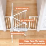 Baby Gate No Drilling, 29"-40" Dog Gate Indoor for Stairs & Doorways | Auto Close, Pressure Mounted Adjustable Pet Gate Indoor, Easy Walk Through Child Gate for Baby & Pet Stroller Friendly, White - Image 4
