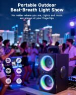 YIER Party Bluetooth Speaker:80W Peak Large Stereo Sound for Outdoor,Deep Bass,TWS,Loud with Lights,Portabe Wireless Big Speakers with Long Playtime,House,Projector,Movie - Image 5