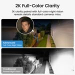 aosu D1 Classic 4-Cam Kit, Security Cameras Wireless Outdoor, Solar Powered | No Subscription Required, 32GB Build-in Storage, 360° Auto Tracking, Solar Powered, 3MP Color Night Vision, Easy Install - Image 7