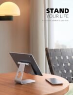 Lamicall S1 Tablet Stand, Adjustable Tablet Holder - Desktop Stand Dock Holder for 4-13" Tablet, iPad Pro 11, 9.7, 10.5, 12.9 Air Mini, Kindle, Tab, Switch, Viral Podcast Video Office Desk Accessories - Image 3