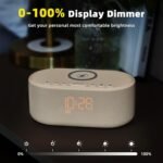 Odokee Sound Machine Alarm Clock for Bedrooms with Wireless Charging | Dimmable Clock with Bluetooth Speaker - White Noise Machine for Sleeping with 21 Soothing Sounds for Baby Adults Kids - Putty - Image 8