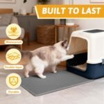 Pieviev Cat Litter Mat, Double-Layer Waterproof Litter Trap, 24" x 15" Gray | Honeycomb Design Catches Scattered Particles to Stop Tracking, Urineproof Base Protects Floors, Easy to Clean - Image 8