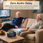 Wireless TV Speakers for Seniors, Hard of Hearing, Elderly - Up to 50ft Range, 20H Playtime, Bluetooth Audio Amplifier with Headphone Jack for Smart/Older TVs, Bedroom & Multi-Room Use - Image 3