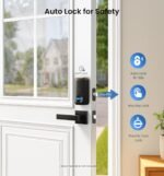 Veise KS02A Fingerprint Door Lock, Keypad Deadbolt, Matte Black | Keyless Entry, AI Fingerprint, 20 Codes, Auto Lock, Anti-Peeping Code, IP54 Waterproof, Electronic Deadbolt for Front Door - Image 5