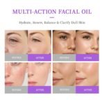 Organic Face Oil for Women, Facial Oil With Rosehip & Vitamin E | USDA Cold Pressed Anti-Aging Face Oil With Frankincense, Pomegranate For Dry Skin, Moisturizing &Brightening, Gua Sha Massage - Image 4