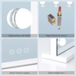 Vanity Mirror with Lights Lighted Makeup Mirror with 15 Dimmable LED Bulbs,3 Color Lighting Modes,USB Charging Port Touch Control,Sturdy Metal Frame Design 24x18 Inch,White - Image 7