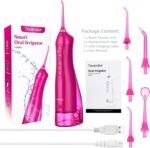 TOVENDOR Electric Water Dental Flosser Teeth Pick, Cordless Flossers Oral Irrigator IPX7 Waterproof 300ML Rechargeable Travel Water Teeth Cleaner with 5 Tips for Home Braces Care Gums Deep Cleaning - Image 9