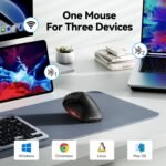 TECKNET Ergonomic Mouse, Wireless Bluetooth Vertical Mouse, 4800 DPI Optical Tracking, 6 Adjustable DPI, Quiet Clicks, 2.4GHz with USB A Receiver, 12 Months Battery, 6 Buttons, Wide Compatibility - Image 3